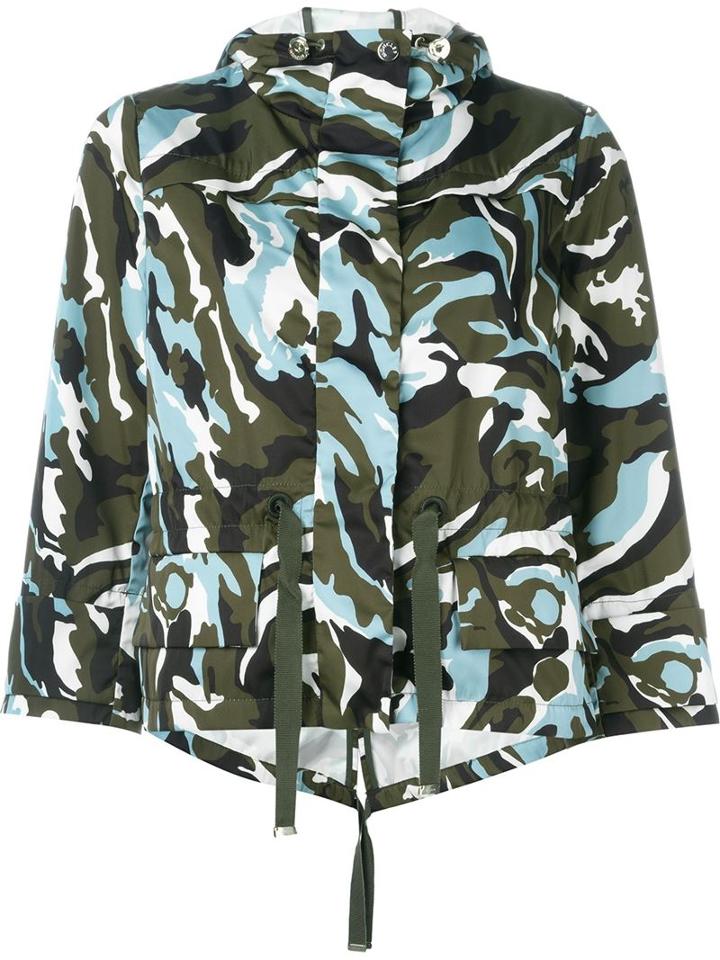 Moncler 'corail' Camouflage Jacket, Women's, Size: 0, Green, Polyester/polyamide