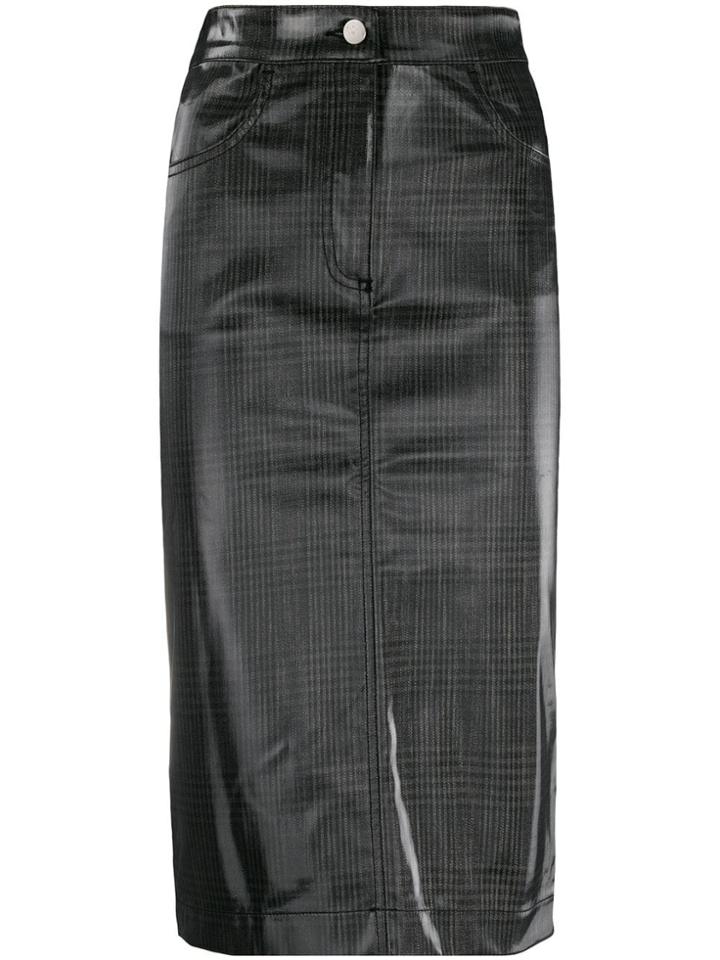 Andrea Ya'aqov Longuette Waxed Skirt - Grey