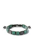 Shamballa Jewels 18kt White Gold, Emerald & Black Diamond Bracelet -