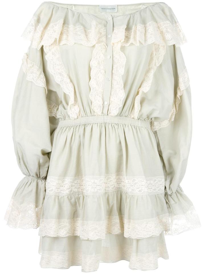 Faith Connexion Boat Neck Flared Dress - Green