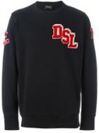 Diesel Patch Detail Sweatshirt, Men's, Size: Large, Black, Cotton/polyester