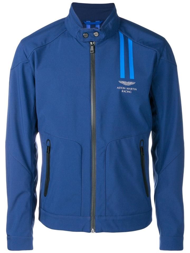 Hackett Hackett X Aston Martin Racing Soft Shell Biker Jacket - Blue