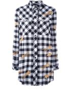 Filles A Papa 'delta' Checked Embellished Star Shirt