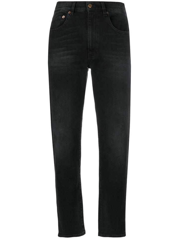 Mauro Grifoni Faded Straight Leg Jeans - Black