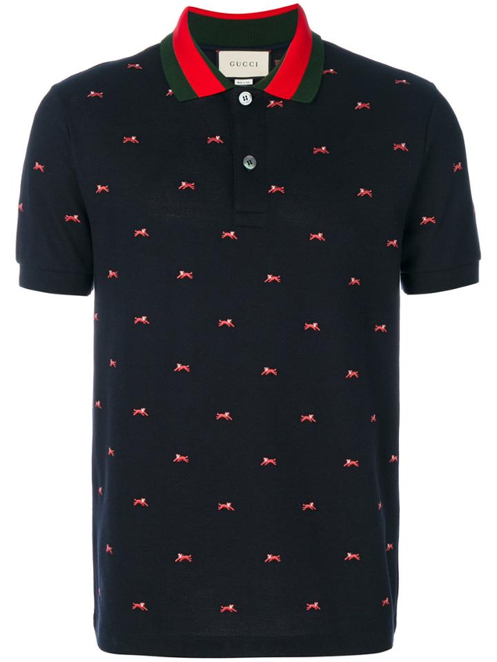 Gucci Panther Polo Shirt - Blue