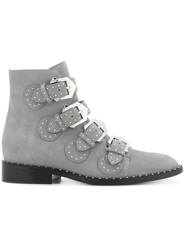 Givenchy Elegant Studs Flat Ankle Boots - Grey