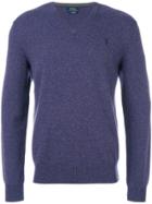 Polo Ralph Lauren V Neck Sweatshirt - Pink & Purple