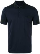 Prada Panelled Polo Shirt, Men's, Size: Xxl, Blue, Cotton