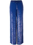 P.a.r.o.s.h. Sequin Wide-leg Trousers, Women's, Size: Medium, Blue, Viscose/pvc