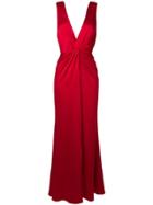 Amiri V-neck Maxi Gown - Red