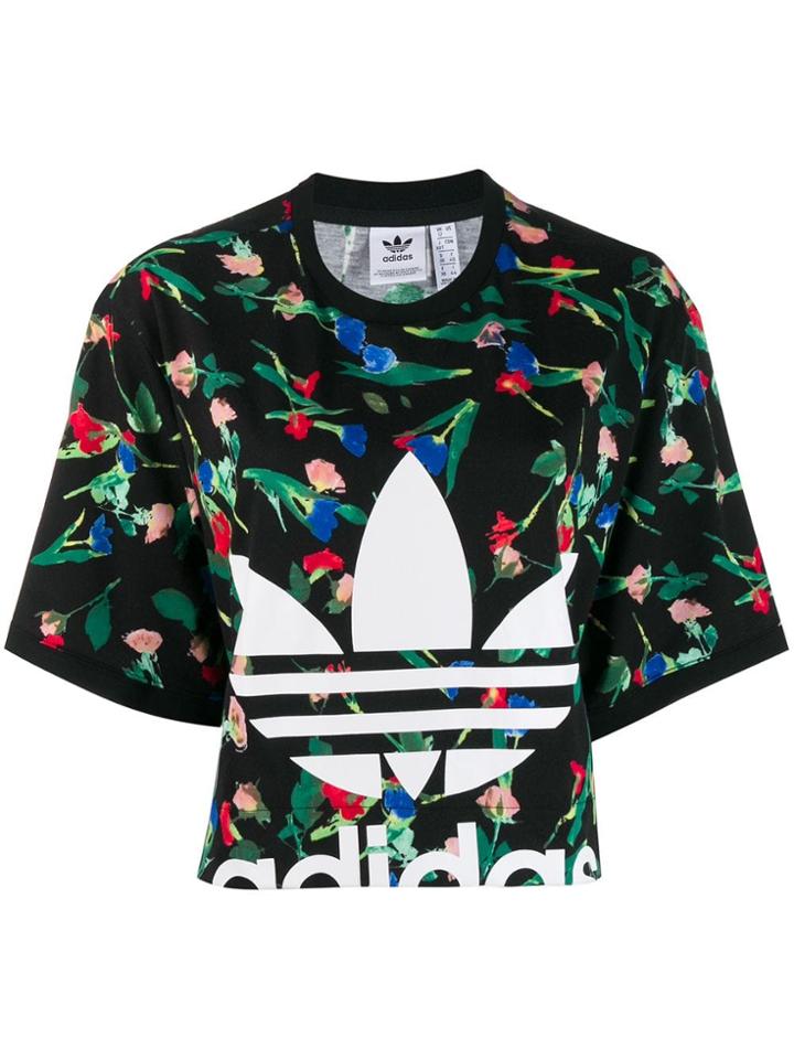 Adidas Allover Logo Print T-shirt - Black