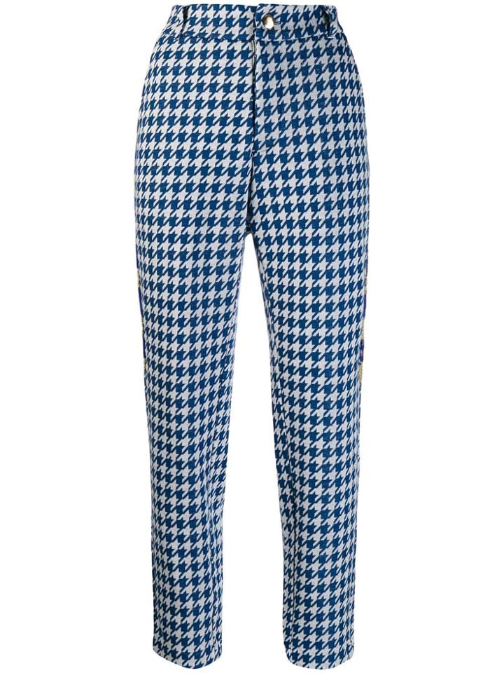Tsumori Chisato Houndstooth Tapered Trousers - Blue