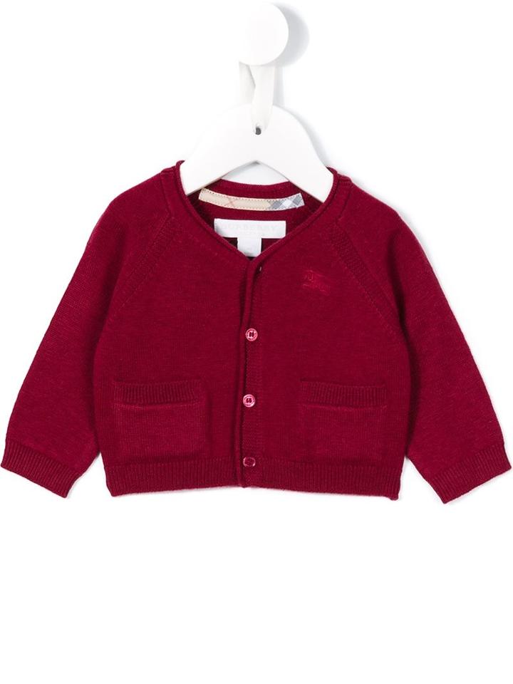 Burberry Kids - Equestrian Knight Embroidered Cardigan - Kids - Cotton/cashmere - 3 Mth, Pink/purple