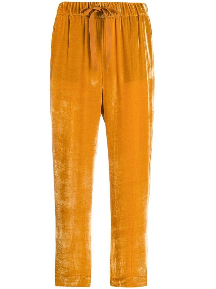 Semicouture Velvet Trousers - Yellow