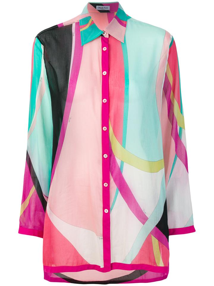 Emilio Pucci Vintage Abstract Print Shirt - Pink & Purple