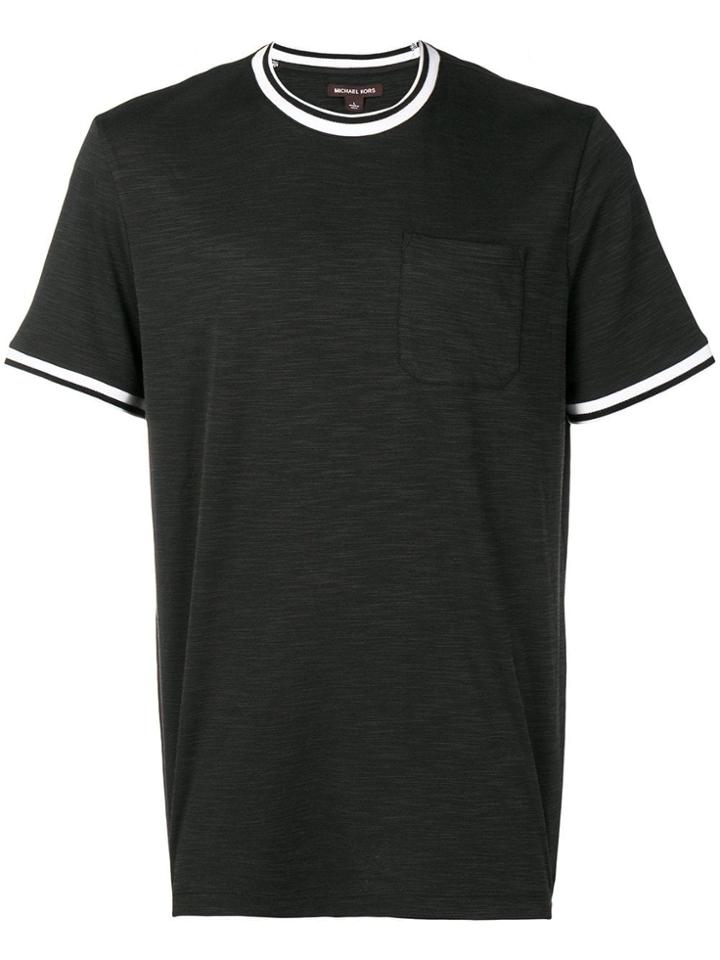 Michael Kors Striped Trim T-shirt - Black