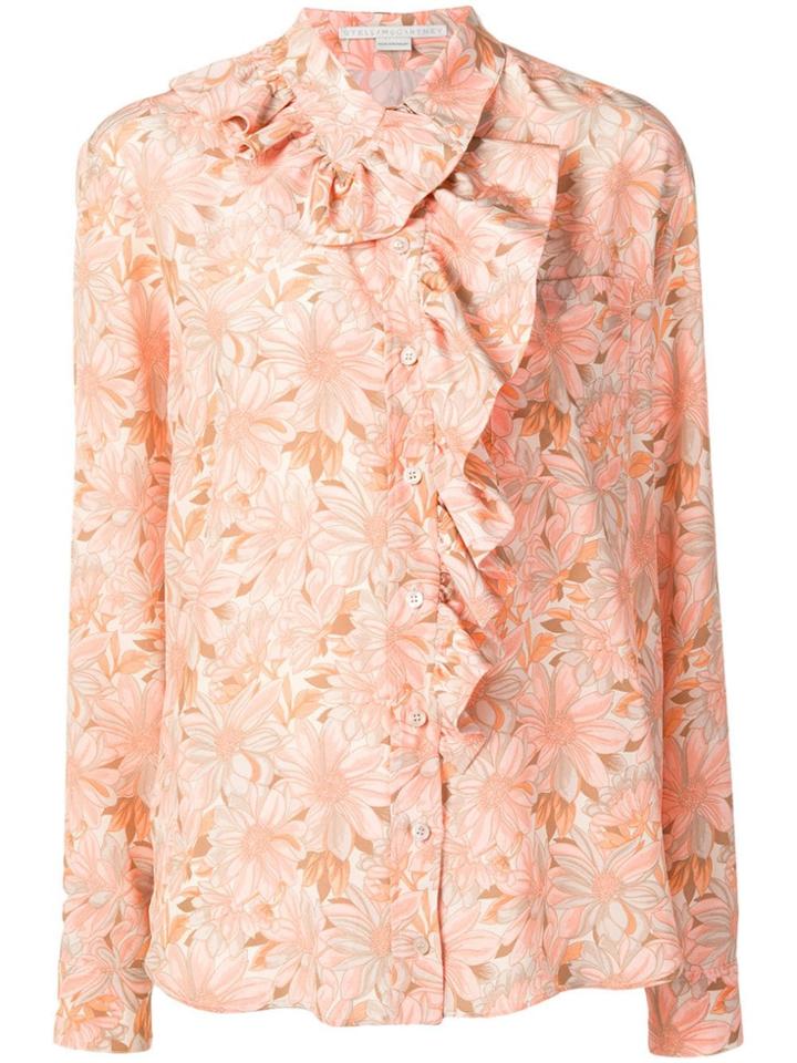 Stella Mccartney Ruffled Floral Print Shirt - Orange