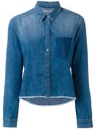 Calvin Klein Jeans Raw Hem Denim Shirt, Women's, Size: Small, Blue, Cotton