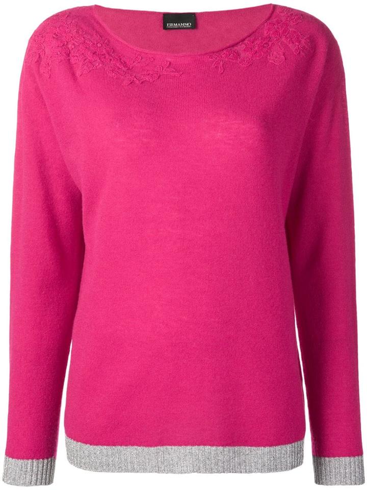 Ermanno Ermanno Contrast Hem Jumper - Pink