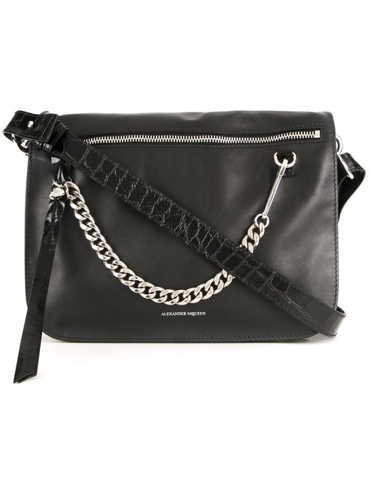 Alexander Mcqueen Skull Shoulder Bag, Women's, Black, Calf Leather
