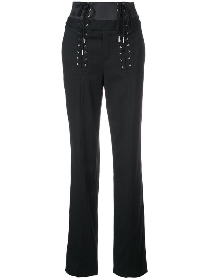 Fleur Du Mal Corset Lace-up Trousers - Black