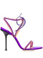 Sergio Rossi Crystal Embellished Sandals - Purple