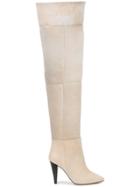 Iro Pointed Knee High Boots - Neutrals