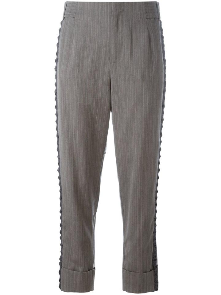 A.f.vandevorst '162 Parent' Cropped Trousers, Women's, Size: 34, Grey, Lyocell/virgin Wool
