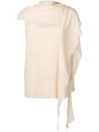 Max Mara Sleeveless Georgette Top - Neutrals