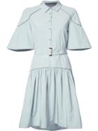 Lela Rose Flared Shirt Dress, Women's, Size: 8, Grey, Cotton/polyester