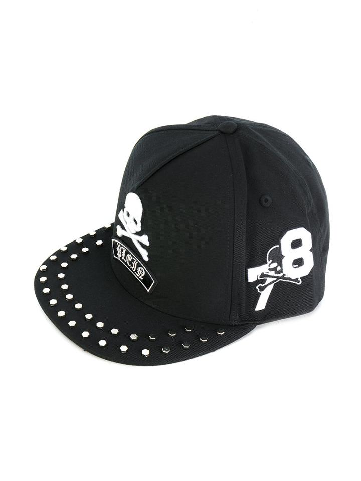 Philipp Plein Kids - Skull & Crossbones Cap - Kids - Cotton - One Size, Black