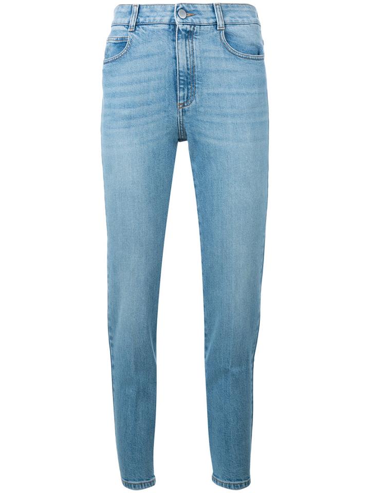 Stella Mccartney Open-neck Shirt, Women's, Size: 32, Blue, Cotton/spandex/elastane