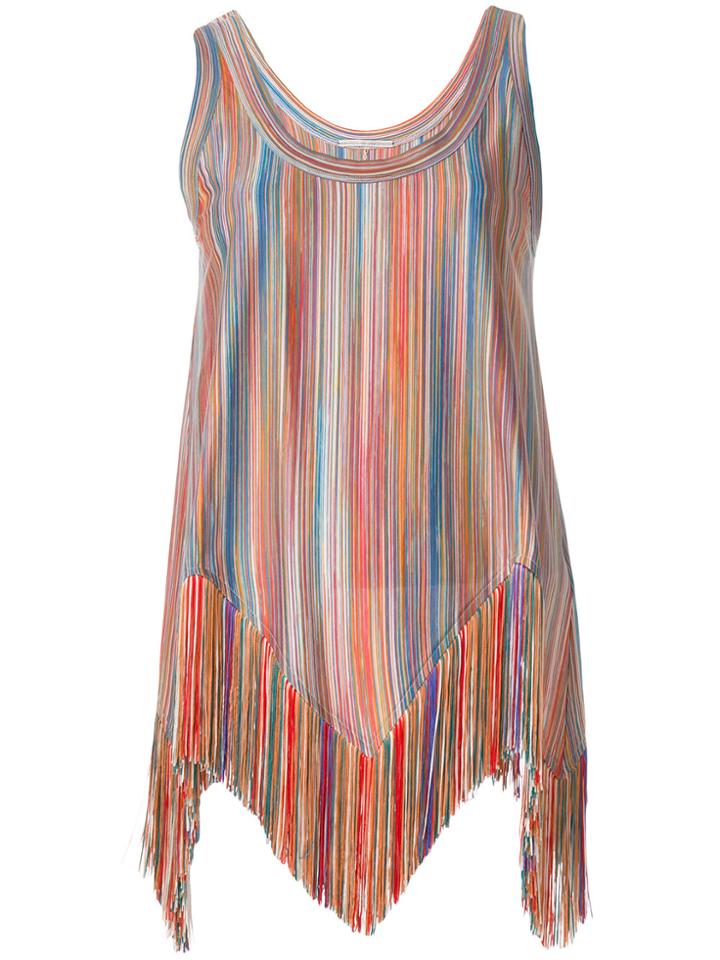 Marco De Vincenzo Striped Fringed Tank Top - Multicolour