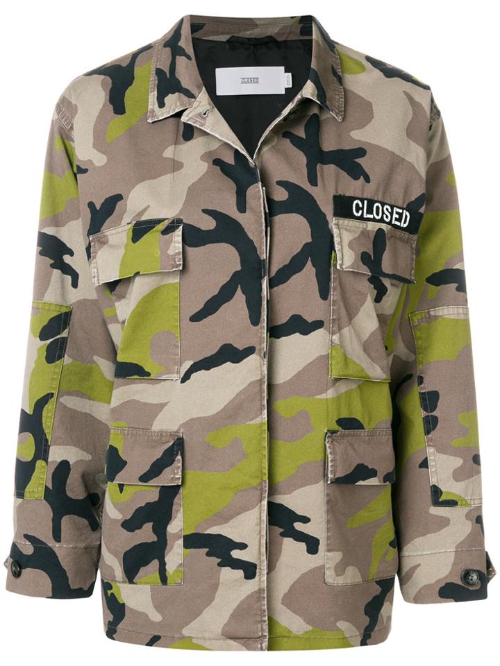 Closed Camouflage Shirt Jacket - Green