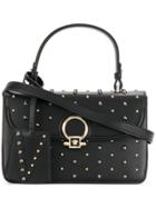 Versace Dv One Small Studded Tote Bag - Black