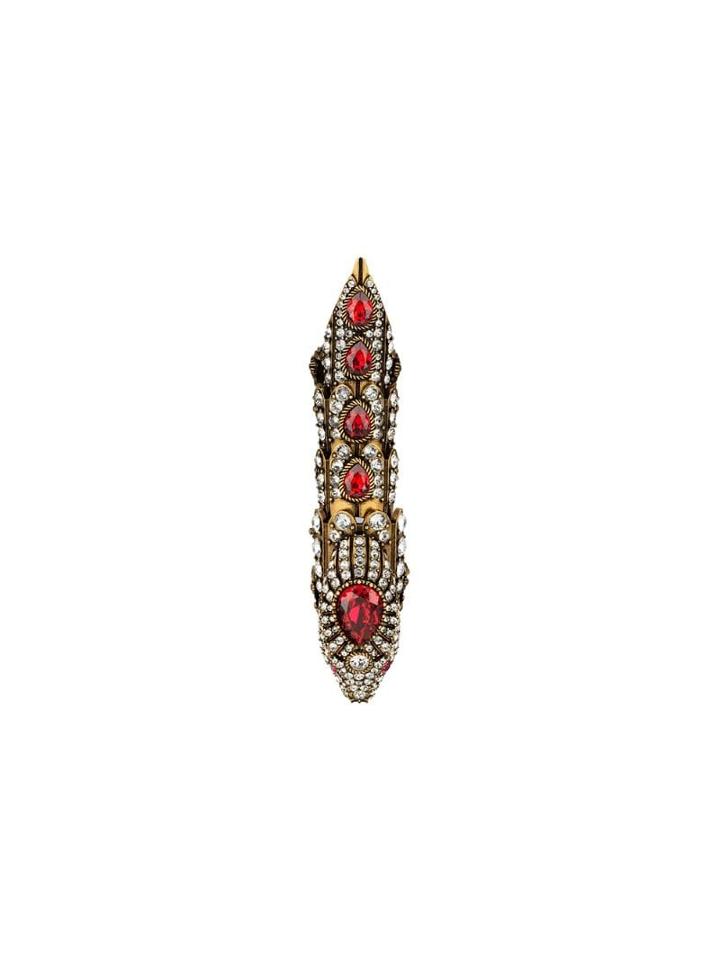 Gucci Crystal-embellished Snake Ring - Gold