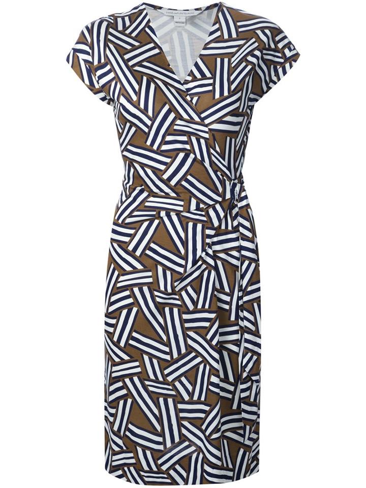 Diane Von Furstenberg V-neck Printed Wrap Dress