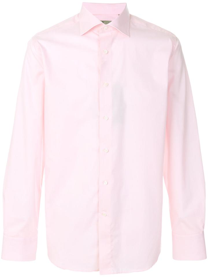 Canali Cutaway Collar Shirt - Pink & Purple