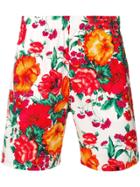 Msgm Floral Print Bermuda Shorts - White