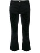 Iro - Ripped Cropped Kick Flare Jeans - Women - Cotton/spandex/elastane - 28, Black, Cotton/spandex/elastane