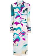 Emilio Pucci Psychedelic Print Shirt Dress - Blue