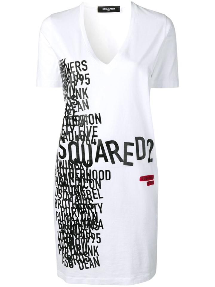 Dsquared2 Print T-shirt Dress - White