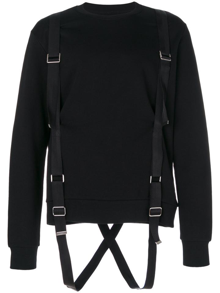 Les Hommes Strap Detail Sweater - Black
