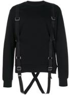 Les Hommes Strap Detail Sweater - Black