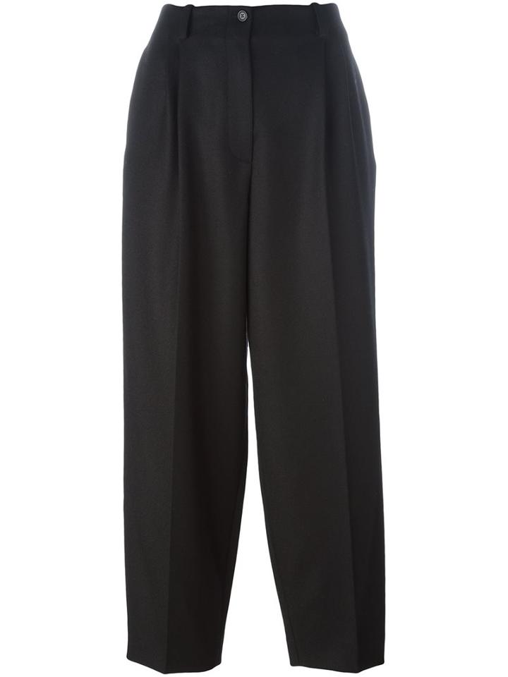 Nehera Cropped Tailored Trousers, Women's, Size: 38, Black, Cotton/cupro/virgin Wool