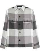 Ps Paul Smith Relaxed-fit Checked Shirt - Grey