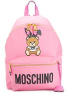 Moschino Playboy Teddy Backpack - Pink & Purple