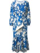 Johanna Ortiz Floral Asymmetric Dress - Blue