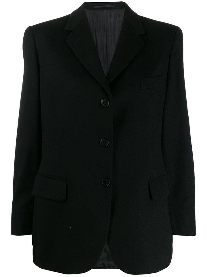 Burberry Pre-owned 1990s Buttoned Boxy Blazer - Black