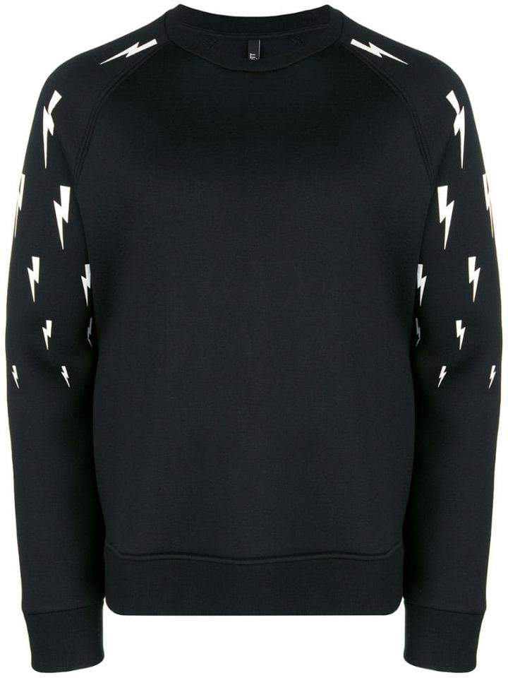 Neil Barrett Lightning Bolt-print Sweatshirt - Black